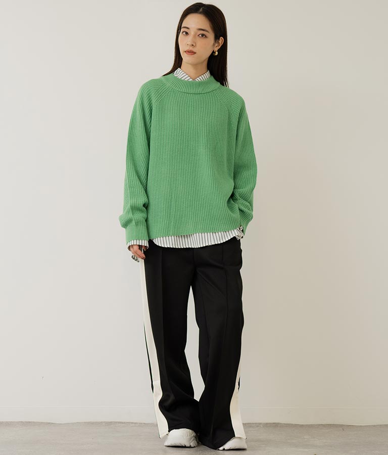 は幅広い品揃えで ニットパンツ グリーン 1 green knit PT - パンツ